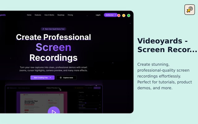 Videoyards - устройство записи экрана с настраиваемым курсором и автоматическим масштабированием