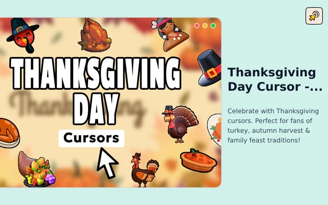 Cursor del Día de Acción de Gracias - Cursor de tema navideño para Chrome