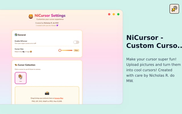 NiCursor - कस्टम कर्सर परिवर्तक