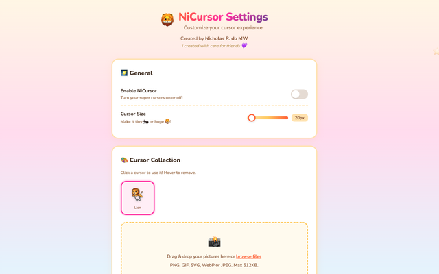 NiCursor - Custom Cursor Changer