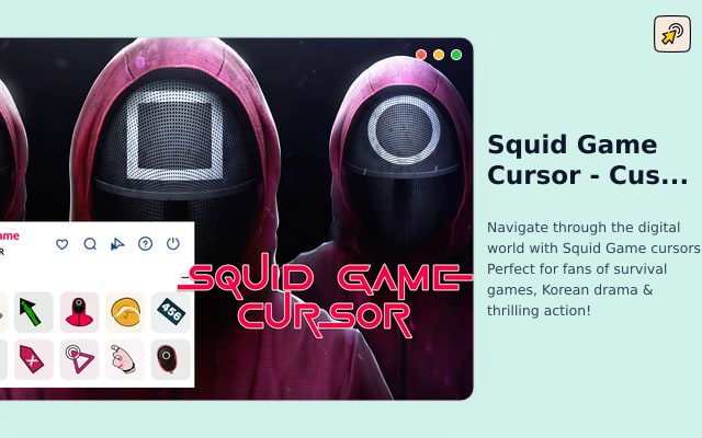 مؤشر لعبة Squid - مؤشر الدراما الكورية المخصص لمتصفح Chrome