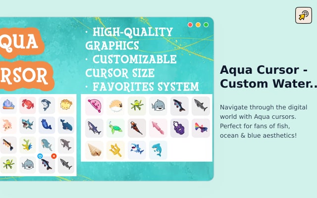 Aqua Cursor - Cursor de tema de água personalizado para Chrome