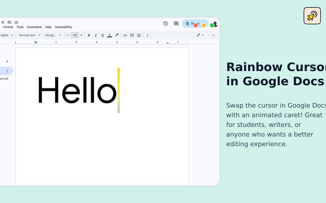 Rainbow Cursor in Google Docs